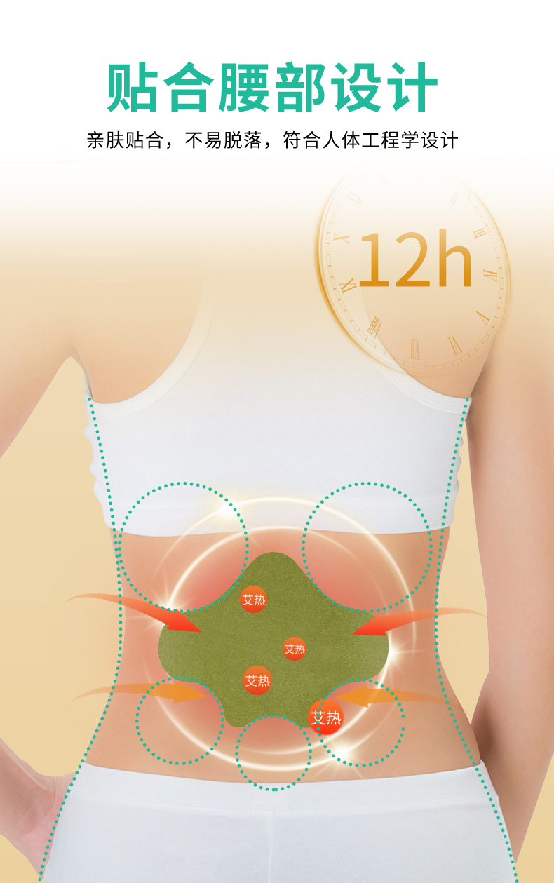 艾草腰椎貼貼合腰部設(shè)計(jì)